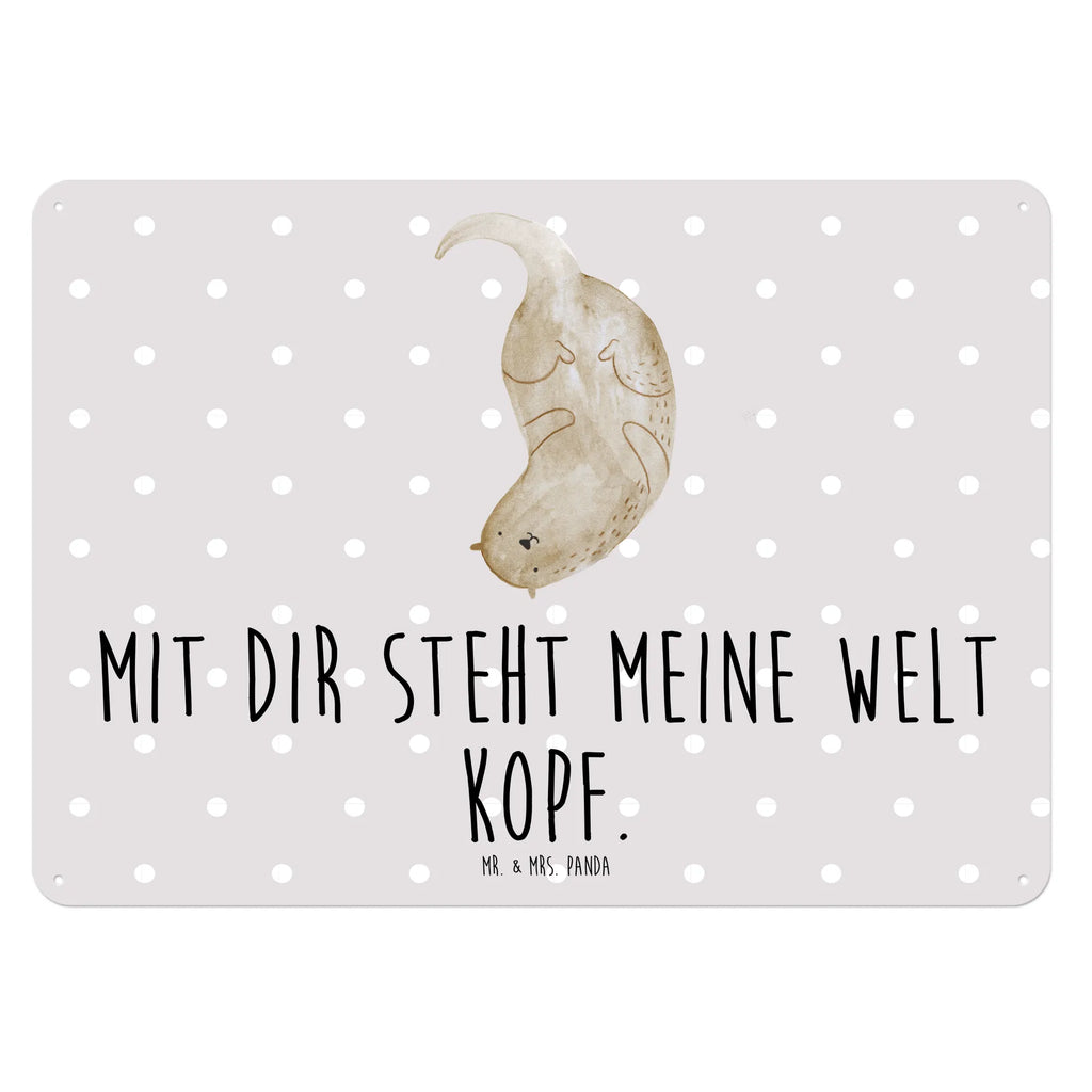 Blechschild Otter Kopfüber Wandschild Metall, Blechschild Für Frauen, Blechschild Für Männer, Blechschild Büro, Blechschild Zum Aufhängen, Blechschild Küche, Blechschild, Türschild Metall, Blechschild Groß, Dekoschild Metall, Otter, Seeotter, Fischotter, Otter Seeotter See Otter