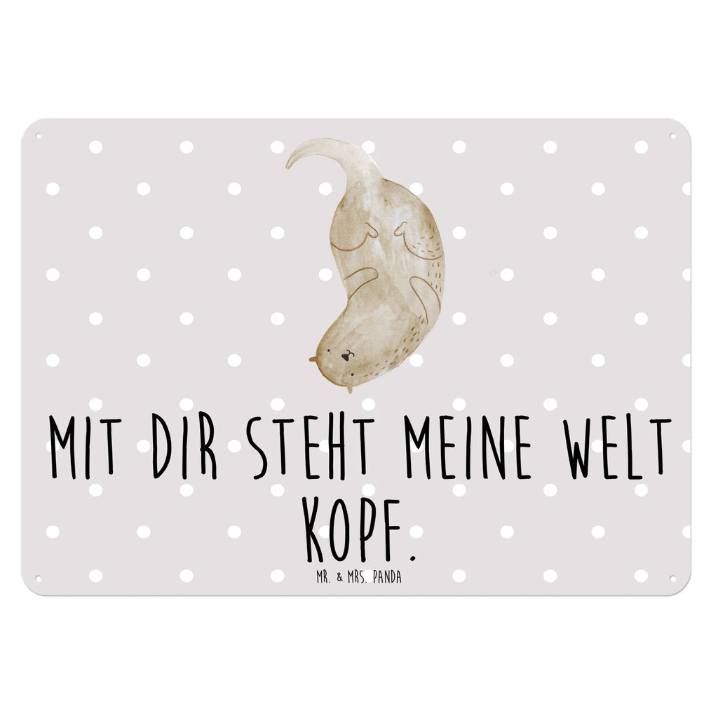 Blechschild Otter Kopfüber Wandschild Metall, Blechschild Für Frauen, Blechschild Für Männer, Blechschild Büro, Blechschild Zum Aufhängen, Blechschild Küche, Blechschild, Türschild Metall, Blechschild Groß, Dekoschild Metall, Otter, Seeotter, Fischotter, Otter Seeotter See Otter