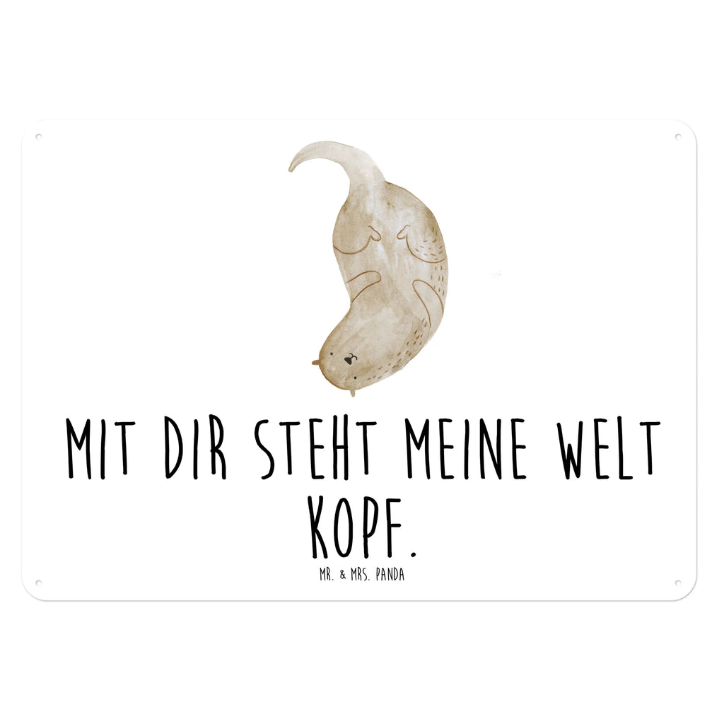 Blechschild Otter Kopfüber Wandschild Metall, Blechschild Für Frauen, Blechschild Für Männer, Blechschild Büro, Blechschild Zum Aufhängen, Blechschild Küche, Blechschild, Türschild Metall, Blechschild Groß, Dekoschild Metall, Otter, Seeotter, Fischotter, Otter Seeotter See Otter