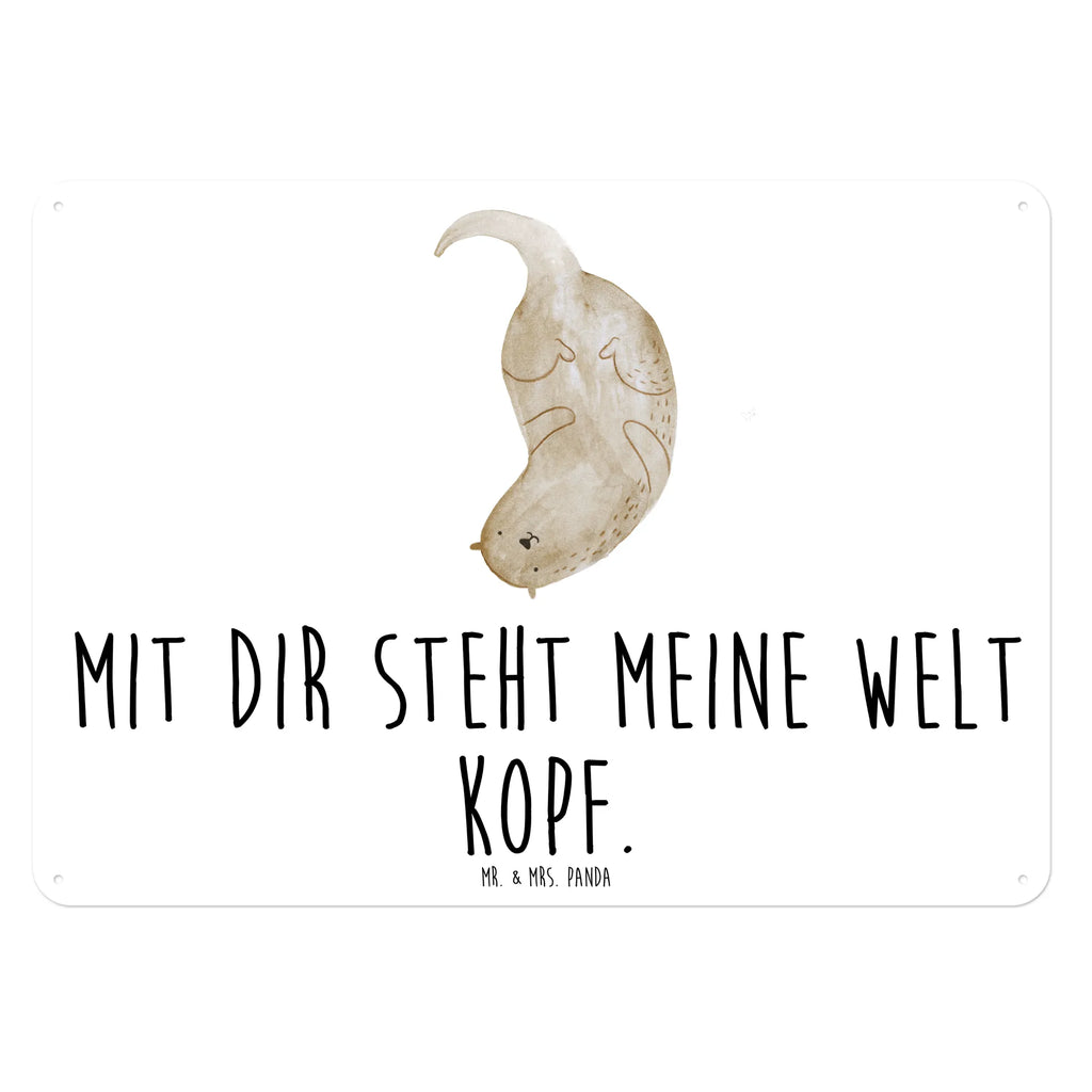 Blechschild Otter Kopfüber Wandschild Metall, Blechschild Für Frauen, Blechschild Für Männer, Blechschild Büro, Blechschild Zum Aufhängen, Blechschild Küche, Blechschild, Türschild Metall, Blechschild Groß, Dekoschild Metall, Otter, Seeotter, Fischotter, Otter Seeotter See Otter