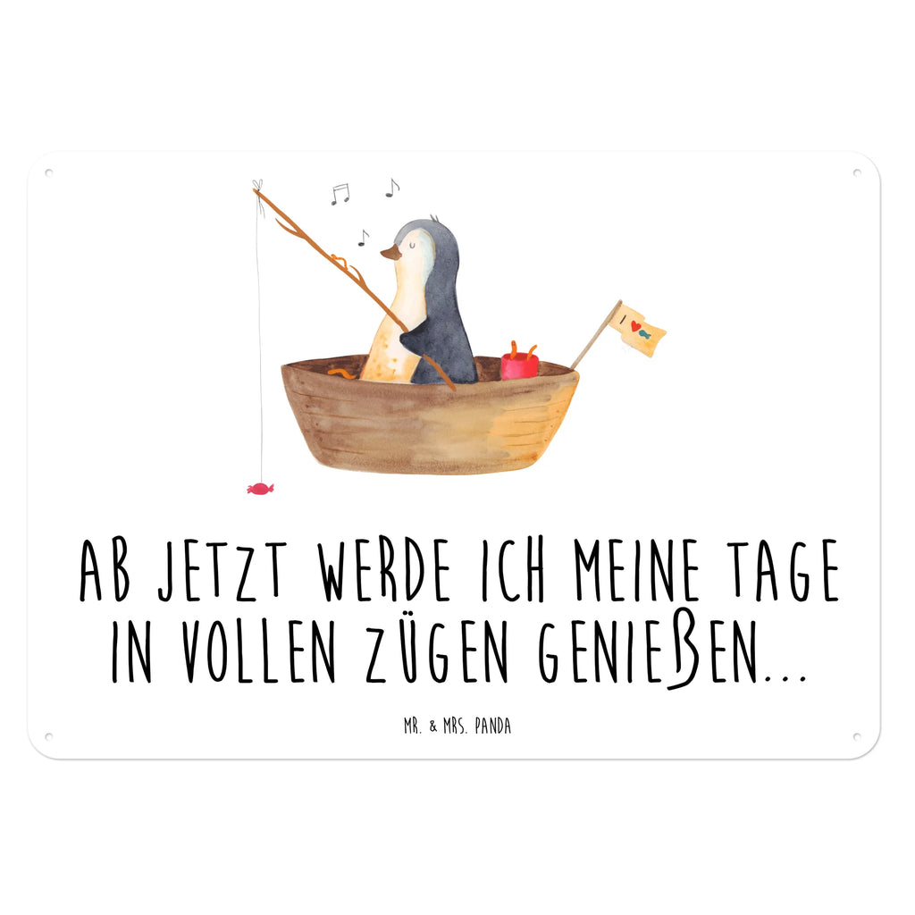 Blechschild Pinguin Angelboot Blechschild Zum Aufhängen, Türschild Metall, Wandschild Metall, Blechschild Büro, Blechschild Für Frauen, Blechschild Für Männer, Dekoschild Metall, Blechschild Küche, Blechschild, Blechschild Groß, Pinguin, Lebenslust, Neuanfang, Boot, Angelboot, Genießen, Trennung, Scheidung, Angeln, Motivation, Geschenkidee Liebeskummer, Neustart, Pinguine, Leben