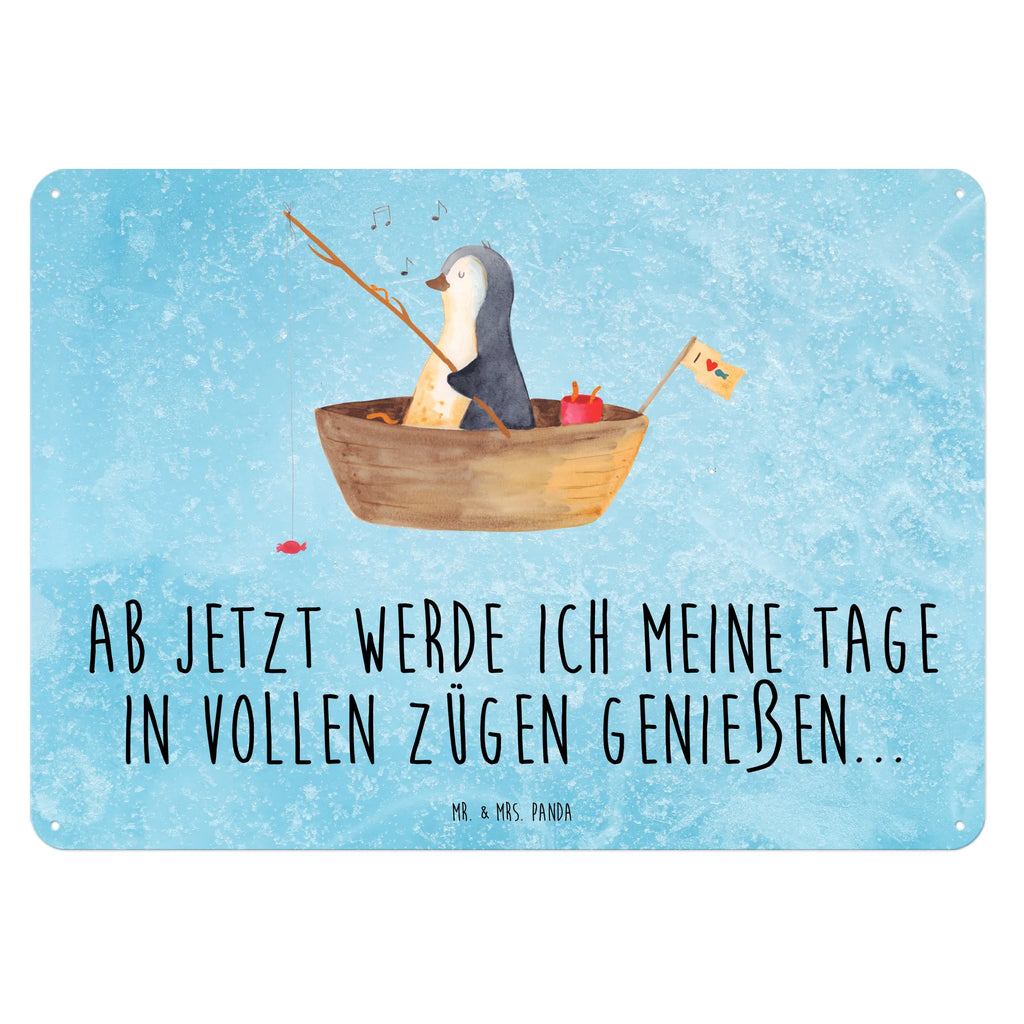 Blechschild Pinguin Angelboot Blechschild Zum Aufhängen, Türschild Metall, Wandschild Metall, Blechschild Büro, Blechschild Für Frauen, Blechschild Für Männer, Dekoschild Metall, Blechschild Küche, Blechschild, Blechschild Groß, Pinguin, Lebenslust, Neuanfang, Boot, Angelboot, Genießen, Trennung, Scheidung, Angeln, Motivation, Geschenkidee Liebeskummer, Neustart, Pinguine, Leben