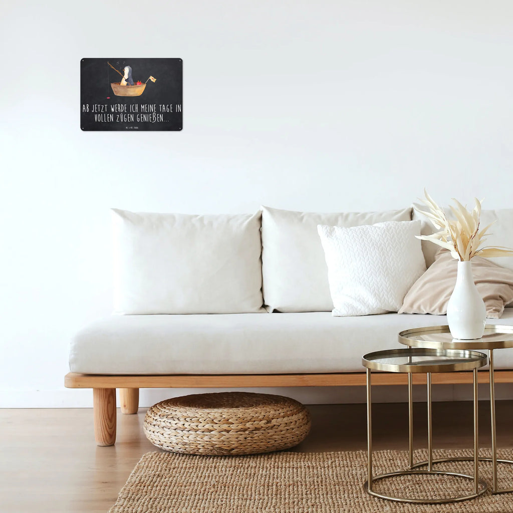 Blechschild Pinguin Angelboot Blechschild Zum Aufhängen, Türschild Metall, Wandschild Metall, Blechschild Büro, Blechschild Für Frauen, Blechschild Für Männer, Dekoschild Metall, Blechschild Küche, Blechschild, Blechschild Groß, Pinguin, Lebenslust, Neuanfang, Boot, Angelboot, Genießen, Trennung, Scheidung, Angeln, Motivation, Geschenkidee Liebeskummer, Neustart, Pinguine, Leben