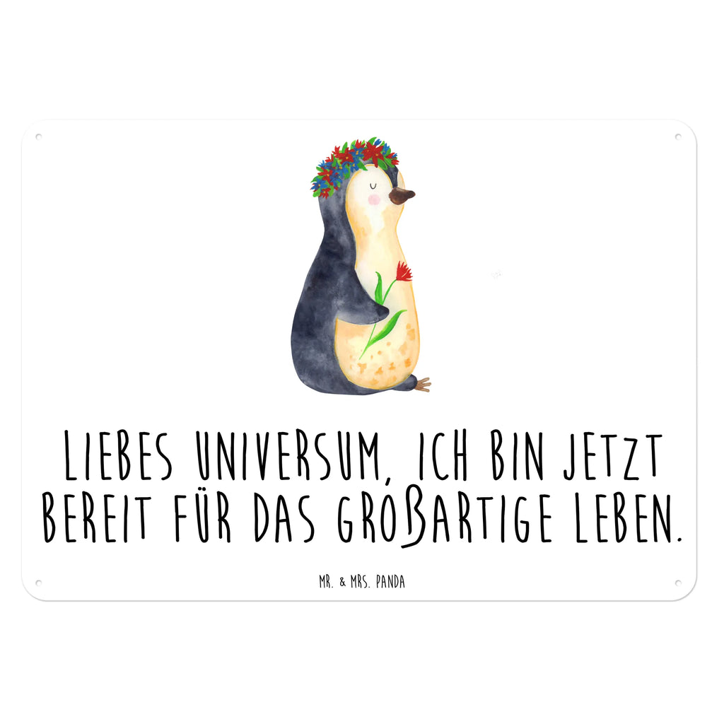 Blechschild Pinguin Blumen Blechschild Zum Aufhängen, Blechschild Küche, Blechschild Für Männer, Wandschild Metall, Blechschild Groß, Blechschild, Dekoschild Metall, Türschild Metall, Blechschild Büro, Blechschild Für Frauen, Pinguin, Motivation, Lebenslust, Lebensziele, Liebeskummer, Ziele, Leben, Blumenkranz, Geschenkidee, Pinguine, Universum, Wünsche