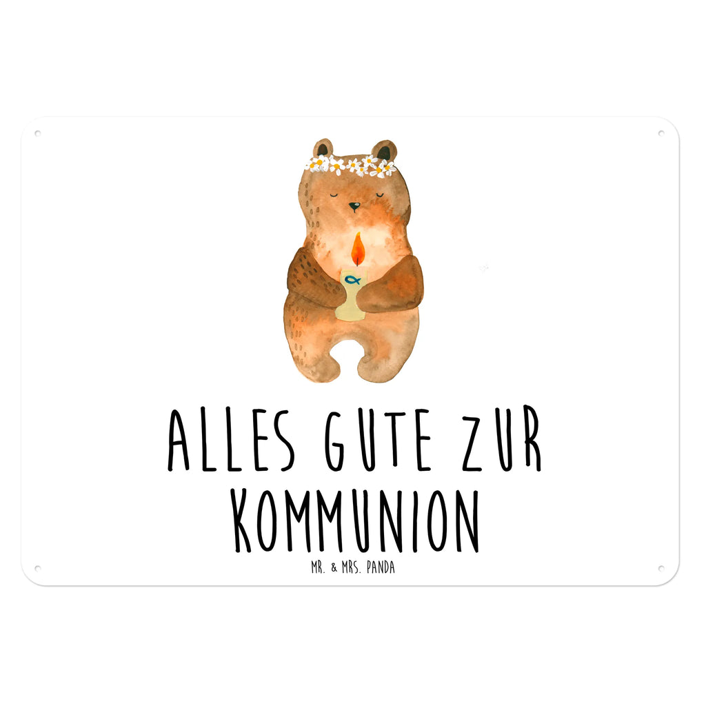 Blechschild Bär Kommunion Türschild Metall, Blechschild Küche, Blechschild Für Männer, Dekoschild Metall, Blechschild Zum Aufhängen, Blechschild Für Frauen, Blechschild Büro, Blechschild Groß, Wandschild Metall, Blechschild, Teddy, Bär, Teddybär, Katholisch, Gottes Segen, Kommunion, Taufkerze