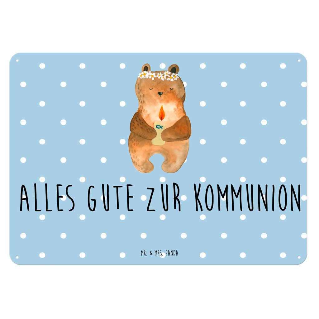 Blechschild Bär Kommunion Türschild Metall, Blechschild Küche, Blechschild Für Männer, Dekoschild Metall, Blechschild Zum Aufhängen, Blechschild Für Frauen, Blechschild Büro, Blechschild Groß, Wandschild Metall, Blechschild, Teddy, Bär, Teddybär, Katholisch, Gottes Segen, Kommunion, Taufkerze