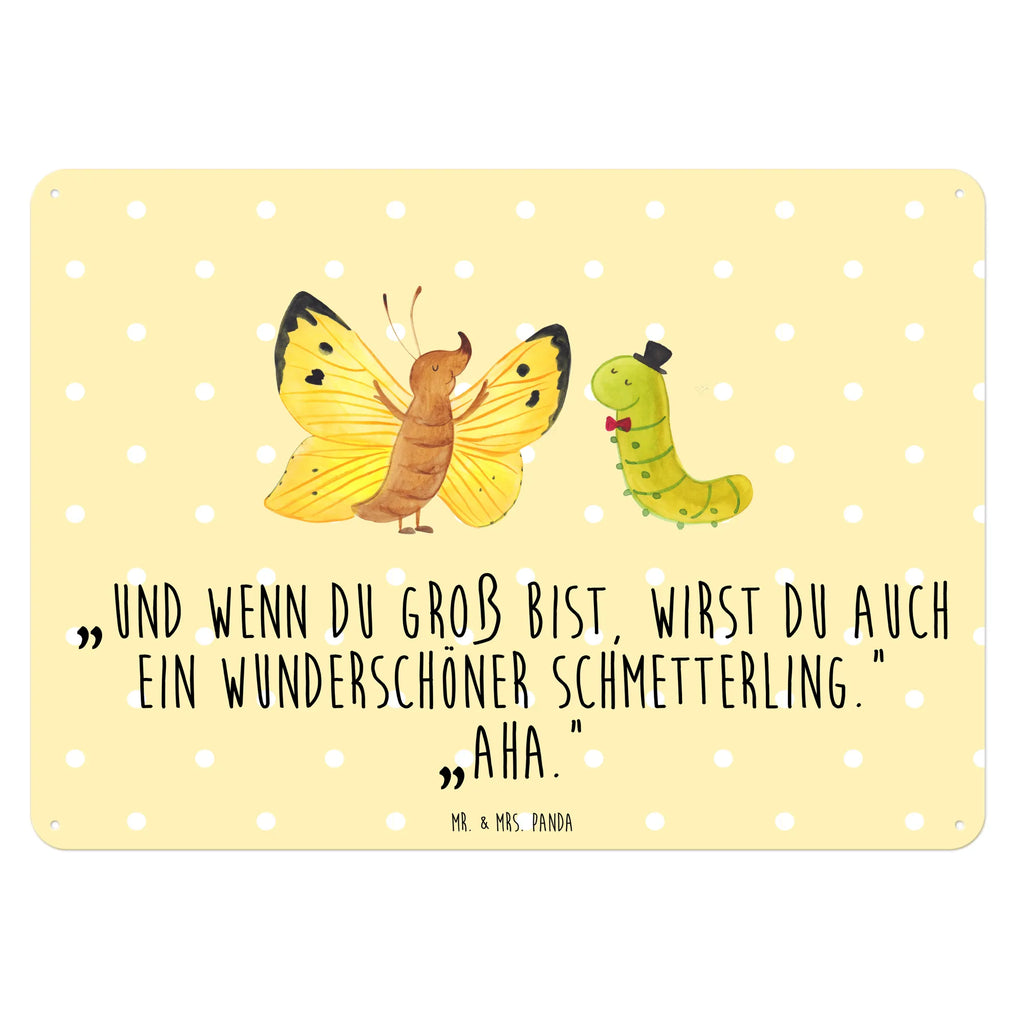 Blechschild Raupe Schmetterling Dekoschild Metall, Blechschild Groß, Blechschild Für Frauen, Blechschild Zum Aufhängen, Blechschild Für Männer, Blechschild Büro, Wandschild Metall, Blechschild Küche, Blechschild, Türschild Metall, Tiere, Tiermotive, Lustige Sprüche, Gute Laune, Raupe, Aufwachsen, Entwicklung, Kokon, Erwachsen Werden, Schmetterling, Schönheit, Hut, Hütchen, Zitronenfalter