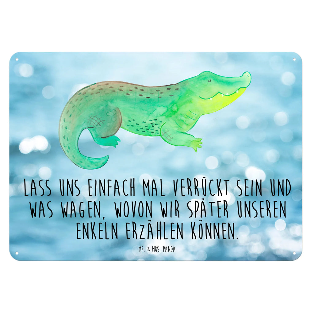 Blechschild Krokodil Dekoschild Metall, Blechschild Küche, Blechschild Zum Aufhängen, Wandschild Metall, Türschild Metall, Blechschild, Blechschild Für Männer, Blechschild Groß, Blechschild Für Frauen, Blechschild Büro, Meer, Meerestiere, Urlaub, Freundin, Krokodil, Spontan sein, Verrückt sein, Lieblingsmensch, Reiselust, Beste Freundin, Abenteuerlust, Krokodile