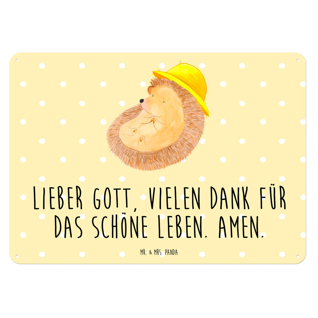 Tin sign Hedgehog Pray Blechschild, Blechschild Groß, Blechschild Für Frauen, Blechschild Büro, Dekoschild Metall, Blechschild Zum Aufhängen, Blechschild Für Männer, Blechschild Küche, Wandschild Metall, Türschild Metall, Tiere, Gute Laune, Tiermotive, Lustige Sprüche, Sonnenhut, Igel, Dankbarkeit, Beten, Igel mit Hut, Amen, Leben, Dankbar, Gott, Genießen, Dankbar sein