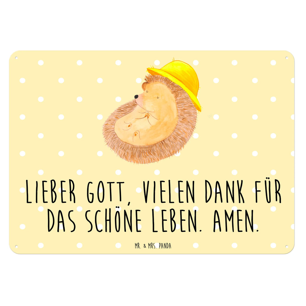 Tin sign Hedgehog Pray Blechschild, Blechschild Groß, Blechschild Für Frauen, Blechschild Büro, Dekoschild Metall, Blechschild Zum Aufhängen, Blechschild Für Männer, Blechschild Küche, Wandschild Metall, Türschild Metall, Tiere, Gute Laune, Tiermotive, Lustige Sprüche, Sonnenhut, Igel, Dankbarkeit, Beten, Igel mit Hut, Amen, Leben, Dankbar, Gott, Genießen, Dankbar sein