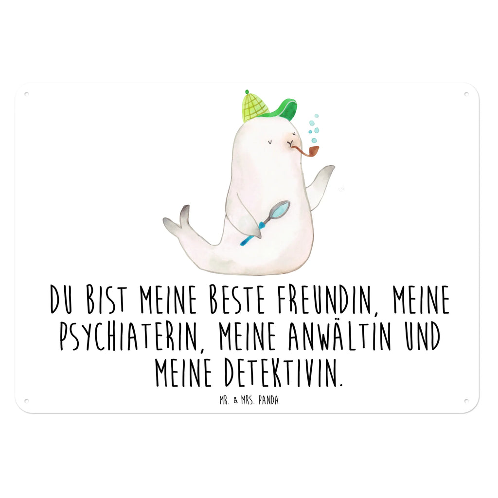 Blechschild Robbe Sherlock Blechschild Für Männer, Blechschild Küche, Türschild Metall, Dekoschild Metall, Wandschild Metall, Blechschild Groß, Blechschild Für Frauen, Blechschild Büro, Blechschild, Blechschild Zum Aufhängen, Tiere, Gute Laune, Tiermotive, Lustige Sprüche