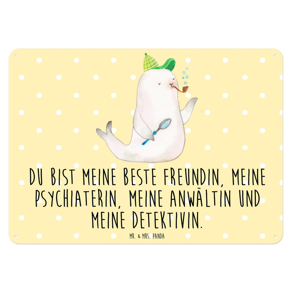Blechschild Robbe Sherlock Blechschild Für Männer, Blechschild Küche, Türschild Metall, Dekoschild Metall, Wandschild Metall, Blechschild Groß, Blechschild Für Frauen, Blechschild Büro, Blechschild, Blechschild Zum Aufhängen, Tiere, Gute Laune, Tiermotive, Lustige Sprüche