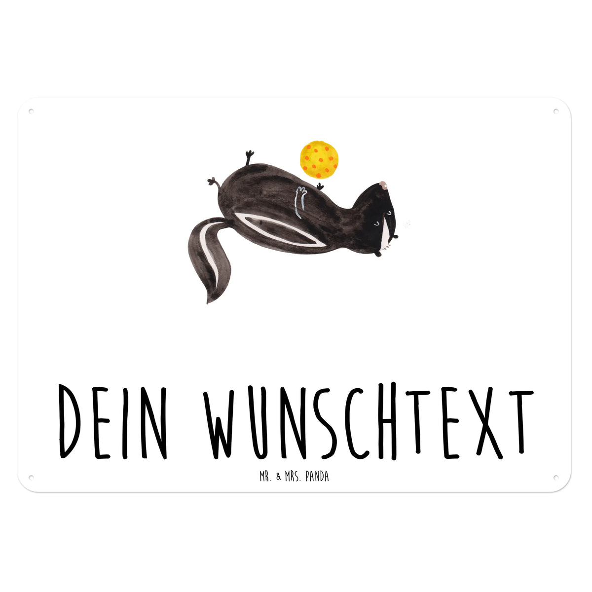 Personalisiertes Blechschild Stinktier Ball Personalisierbares Blechschild, Personalisiertes Metallschild, Personalisiertes Schild, Metallschild Personalisiert, Personalisiertes Blechschild, Schild mit Namen, Schild personalisiert, Metallschild Mit Wunschtext, Schild mit eigenem Text, Blechschild Personalisiert, Metallschild Mit Namen, Blechschild Mit Wunschtext, Blechschild Mit Namen, Stinktier, Skunk, Weisheit, Wildtier, Stinker, Raubtier, Stinki, Verspielt