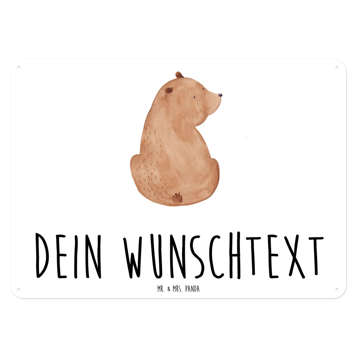 Personalized metal sign bear shoulder look cuddly toy, teddy bear, world view, bears, bear love, self-esteem, wisdom