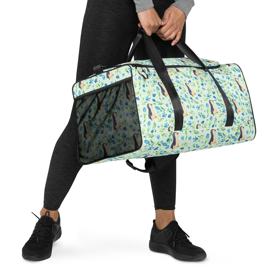 Reisetasche Pinguinliebe Design Damen Reisetasche, Reisetasche Herren, Reisetasche groß, Reisetaschen, Reisetasche Handgepäck, Handgepäck Reisetasche, Reisetasche, Sporttasche, Wochenendtrip, Weekender, Herren Reisetasche, Reisetasche Damen, Städtetrip, Große Reisetasche, Aquarell, Blaue Blumen, Blumen, Pinguine, Muster, Pinguin