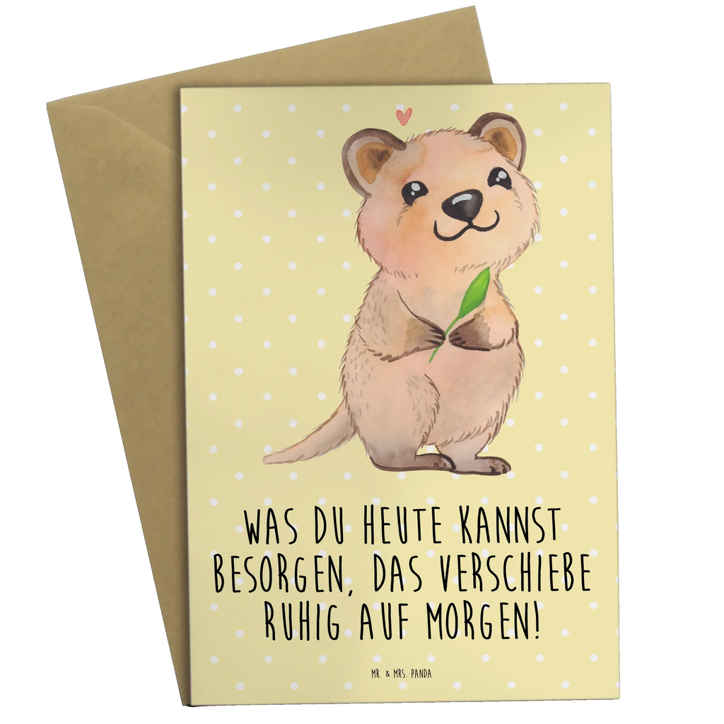 Greetings card Quokka Happy babykarte, Glückwunschkarte, osterkarte, hochzeitskarten, Beileidskarte, vatertagskarte, genesungskarte, Grußkarten, weihnachtskarten, Klappkarte, jubiläumskarte, dankeskarten, kommunionskarte, abiturkarte, Grußkarte, spruchkarte, neujahrskarte, osterkarten, glückwunschkarten, Motivkarte, firmungskarte, valentinstagskarte, einladungskarten, Lustige Sprüche, Tiere, Tiermotive, Gute Laune, Verschieben, Dinge Erledigen, Aufschieberitis, Niedliches Tier, Lustiger Spruch, Quokka