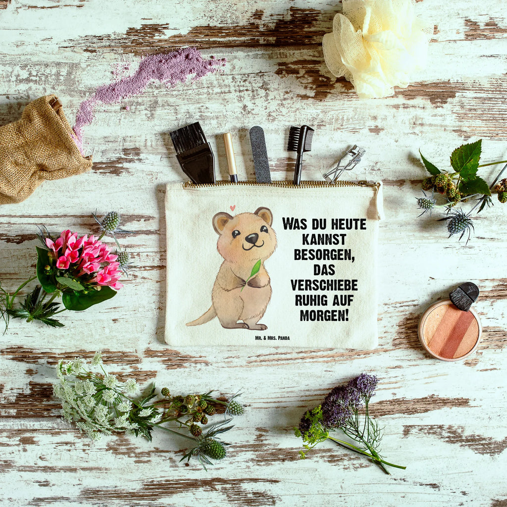 torebka na makijaż Quokka Szczęśliwy Kosmetiktasche, Kosmetikbeutel, aufbewahrungsbeutel, Kulturtasche, Etui, pencil case, Schminktasche, kosmetiktäschchen, beauty tasche, Schminkbeutel, Waschbeutel, Waschtasche, Schlampermäppchen, beauty case, pinsel tasche, utensilientasche, Kulturbeutel, Schminktäschchen, aufbewahrungstasche, Mäppchen, toiletry bag, Stiftemäppchen, Federmappe, Lustige Sprüche, Tiere, Tiermotive, Gute Laune, Lustiger Spruch, Quokka, Niedliches Tier, Verschieben, Dinge Erledigen, Aufschieberitis
