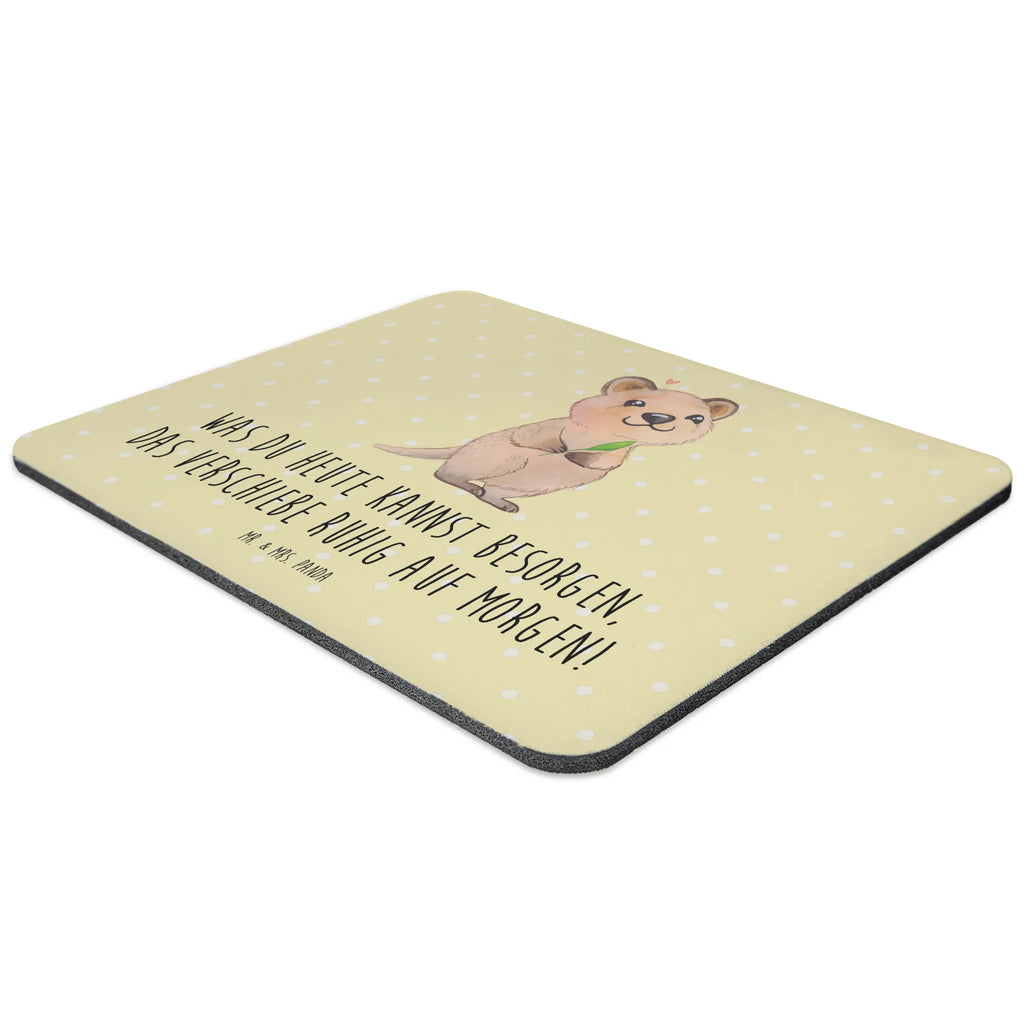 Mouse mat Quokka Happy Mausunterlage, Designer Mauspad, Mauspad Büro, Einzigartiges Mauspad, PC Zubehör, Computer zubehör, Arbeitszimmer, Büroausstattung, Mousepad, Mauspad, Tiermotive, Gute Laune, lustige Sprüche, Tiere, Aufschieberitis, Niedliches Tier, Dinge erledigen, Verschieben, Quokka, Lustiger Spruch