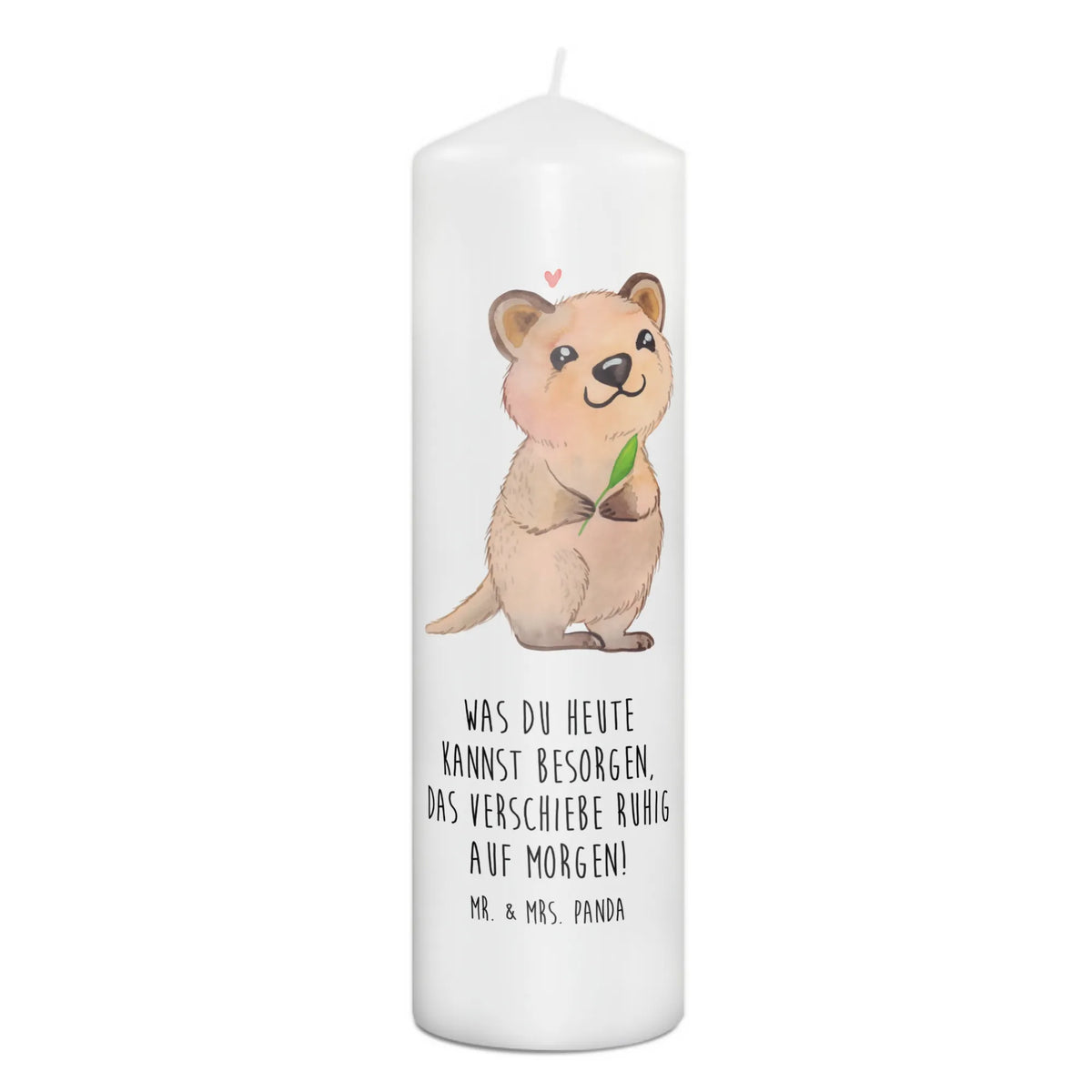 Candle Quokka Happy Kerze, Taufkerze, Kommunionskerze, Geburtstagskerze, Geschenk Kerze, Taufgeschenk Kerze, Kerze mit Druck, Besondere Kerze, Geschenkidee Kerze, Kerze für Kommunion, Geburtstag Kerze, Kommunion Kerze, Tiermotive, Gute Laune, lustige Sprüche, Tiere, Quokka, Verschieben, Aufschieberitis, Lustiger Spruch, Niedliches Tier, Dinge erledigen