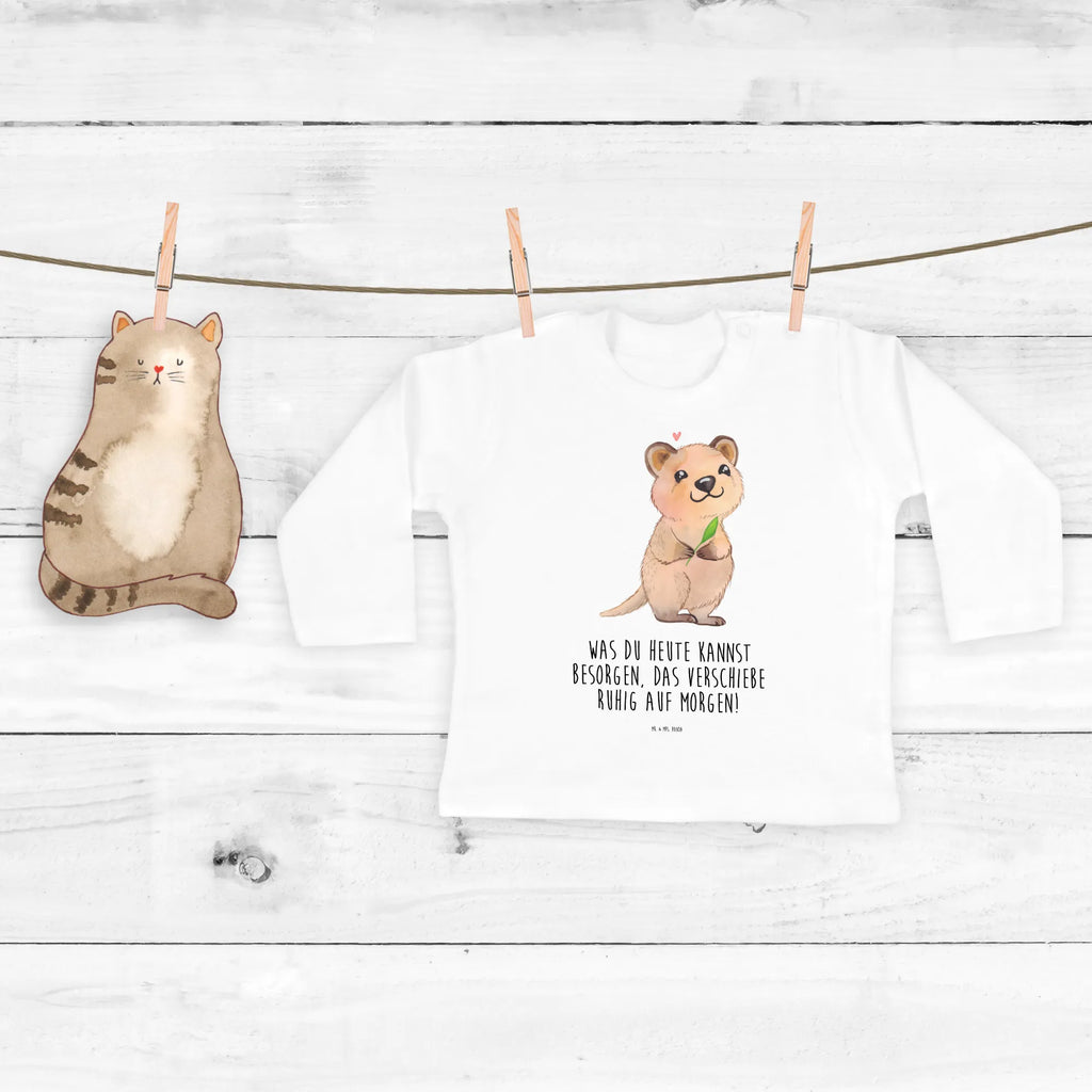 Baby long-sleeve Quokka Happy Baby, Mädchen, Bio, Langarm, Kleidung, Jungen, Tiermotive, Gute Laune, lustige Sprüche, Tiere, Aufschieberitis, Quokka, Niedliches Tier, Lustiger Spruch, Dinge erledigen, Verschieben