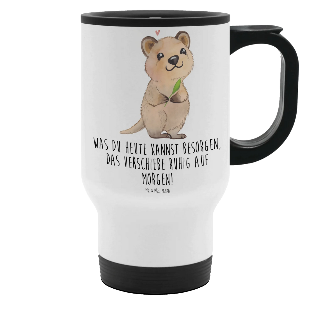 Insulated mug Quokka Happy To Go mug, travel mug, travel coffee mug, Thermo mug, Insulated mug, Coffee mug, Thermo cup, small animals, cute, funny, cute animal motives, hand drawn, small world, funny sayings, good mood, happy, gifts, gift ideas, special gifts, animal lover, card