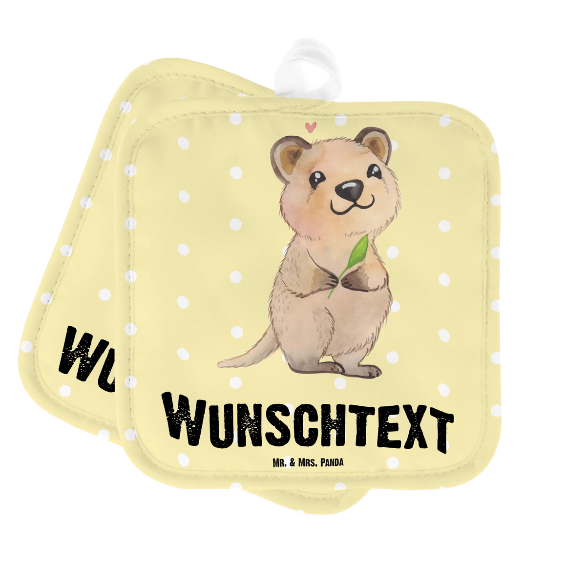 Spersonalizowane rękawice kuchenne Quokka Szczęśliwy Motywy zwierzęce, dobra energia, zabawne powiedzonka, zwierzęta