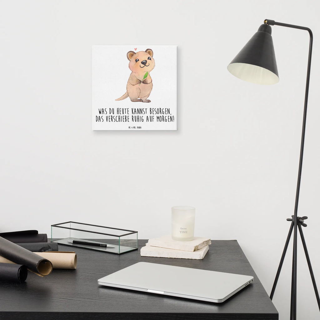 Canvas picture Quokka Happy Kunstdruck, Leinwand, Gute Laune, Tiermotive, Lustige Sprüche, Tiere, Dinge Erledigen, Niedliches Tier, Quokka, Lustiger Spruch, Verschieben, Aufschieberitis
