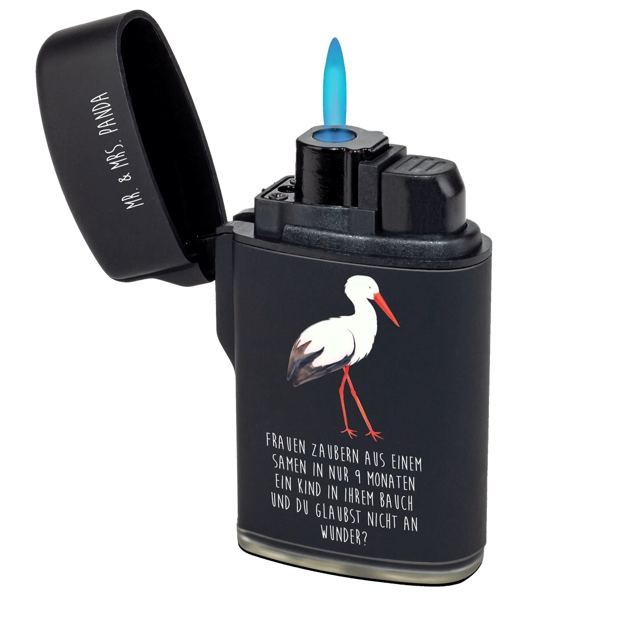 Lighter Stork card, gift ideas, gifts, small animals, cute, cute animal motives, hand drawn, funny sayings, good mood, special gifts, animal lover, mother, birth, mothers, pregnant, stork, pregnancy, baby bump, becoming a mother