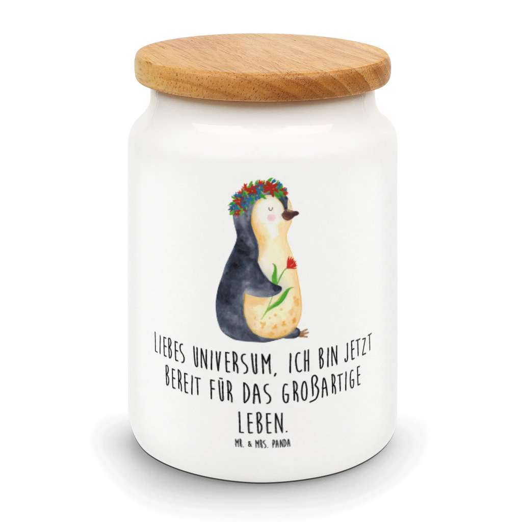 Storage jar Penguin Flower Aufbewahrungsdose, Keksdose, Teedose, Frischhaltedose, Vorratsglas, Vorratsdose, Vorratsdosen, Vorratsbehälter, zuckerdose, aufbewahrungsbehälter, keramikdose, Frischhaltedosen, keksdosen, tee behälter, Frischhaltedose Mit Deckel, Vorratsdose Mit Deckel, leckerlidose, Lebensmittelbehälter, leckerlidosen, Aufbewahrungsdose Mit Deckel, Aufbewahrungsdosen, Dose, müslidose, bonbondose, Kaffeedose, gebäckdose, Pinguin, Leben, Lebensziele, Ziele, Liebeskummer, Wünsche, Motivation, Geschenkidee, Blumenkranz, Pinguine, Universum, Lebenslust