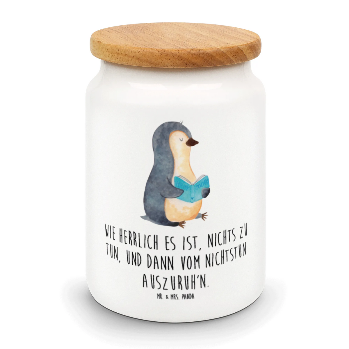 Vorratsdose Pinguin Buch Vorratsdose, Biskuitdose, Frischhaltedose, salzdose, vorratsgefäß, keramikdose, Dose, vorratsbox, zuckerdose, bonbondose, gebäckdose, Kaffeedose, Vorratsbehälter, tee behälter, müslidose, leckerlidose, Aromadose, Teedose, Lebensmittelbehälter, aufbewahrungsbehälter, Keksdose, Aufbewahrungsdose, behälter, Snackdose, Pinguin, Nichtstun, Buch, Faulenzen, Urlaub, Pinguine, Bücherwurm, Ferien, Lesen, Freizeit