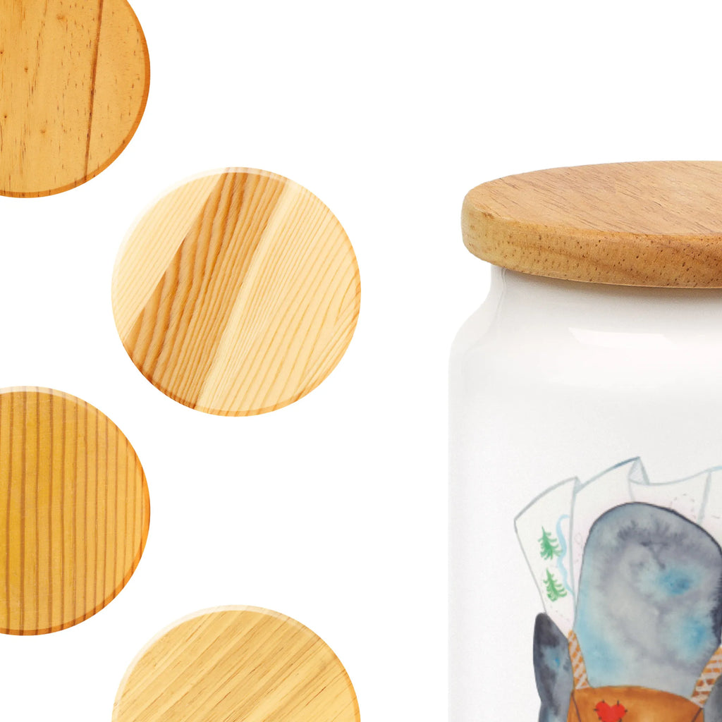 Storage jar Penguin & Mouse Hiker cookie jar, kitchen storage solutions, bulk food storage, storage jar, canister, airtight container, food storage container, ceramic jar, treat jar, kitchen canister, snack jar, preservative jar, pantry storage, Penguin, North Pole, Winter, Penguins, adventurer, adventure, penguin, penguins, wanderlust, excursion, hiking, road trip