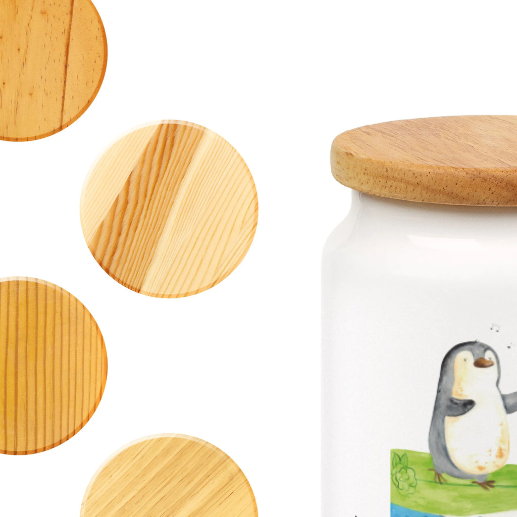 Storage jar Penguin surfer bulk food storage, cookie jar, airtight container, kitchen canister, canister, treat jar, pantry storage, ceramic jar, storage jar, preservative jar, food storage container, kitchen storage solutions, snack jar, Penguin, North Pole, Winter, Penguins, holidays, surfing, surfers, waves, penguins, Hawaii, Portugal, wave riding