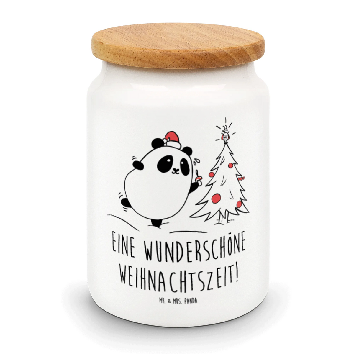 Vorratsdose Panda Weihnachtszeit Lebensmittelbehälter, Biskuitdose, Kaffeedose, Keksdose, aufbewahrungsbehälter, vorratsgefäß, keramikdose, salzdose, Frischhaltedose, behälter, Aromadose, Dose, Vorratsbehälter, tee behälter, zuckerdose, Teedose, vorratsbox, bonbondose, Snackdose, gebäckdose, Vorratsdose, leckerlidose, Aufbewahrungsdose, müslidose