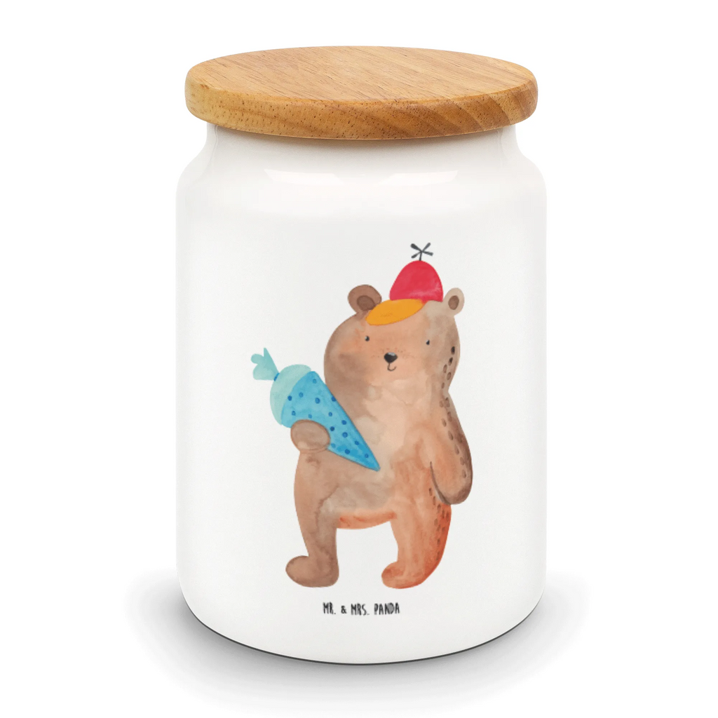 Storage jar bear School cone airtight container, cookie jar, storage jar, food storage container, snack jar, kitchen canister, pantry storage, treat jar, canister, bulk food storage, ceramic jar, preservative jar, kitchen storage solutions, bear, teddy, teddy bear, cuddly toy, Bear motif, Primary school, School enrolment gift, Starting school, First day of school gift, School bag, School gift