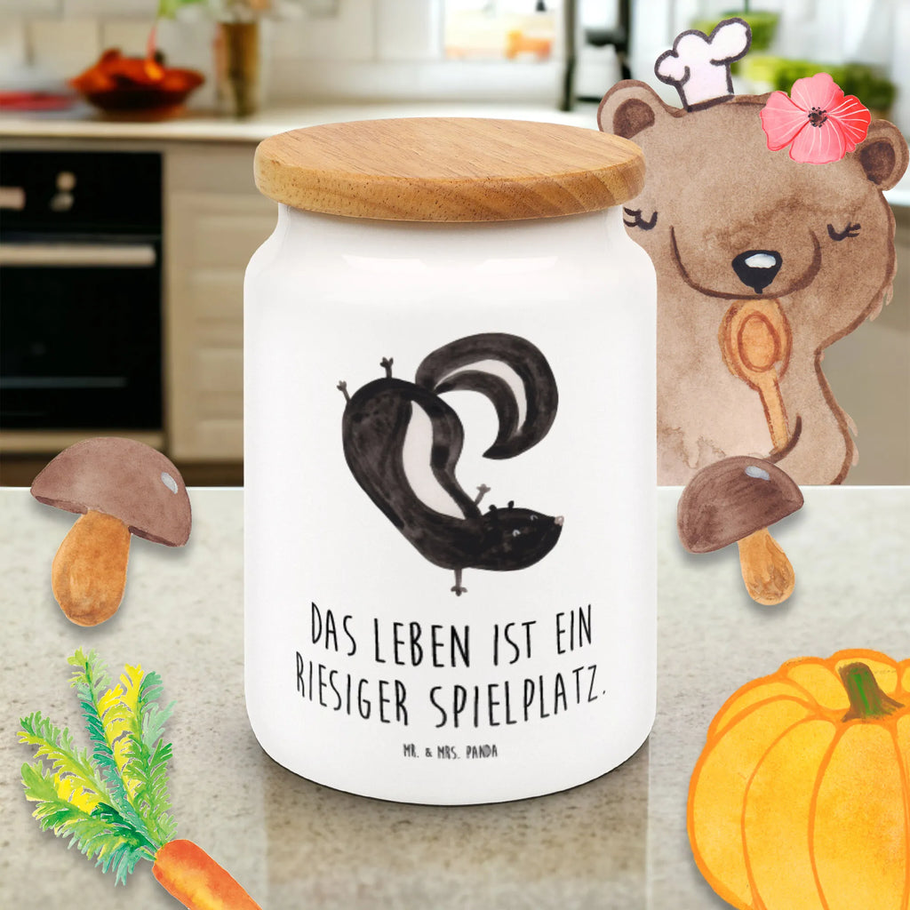 Storage jar skunk handstand keramikdose, keksdosen, Kaffeedose, Vorratsdose, tee behälter, Vorratsbehälter, aufbewahrungsbehälter, Aufbewahrungsdose, Frischhaltedose, leckerlidose, zuckerdose, Vorratsdosen, leckerlidosen, Dose, bonbondose, Frischhaltedosen, Teedose, Vorratsdose Mit Deckel, Aufbewahrungsdosen, Keksdose, Aufbewahrungsdose Mit Deckel, Lebensmittelbehälter, Vorratsglas, Frischhaltedose Mit Deckel, müslidose, gebäckdose, Stinktier, Skunk, Spielplatz, Raubtier, Kind, Stinki, Stinker, Wildtier, Verpielt