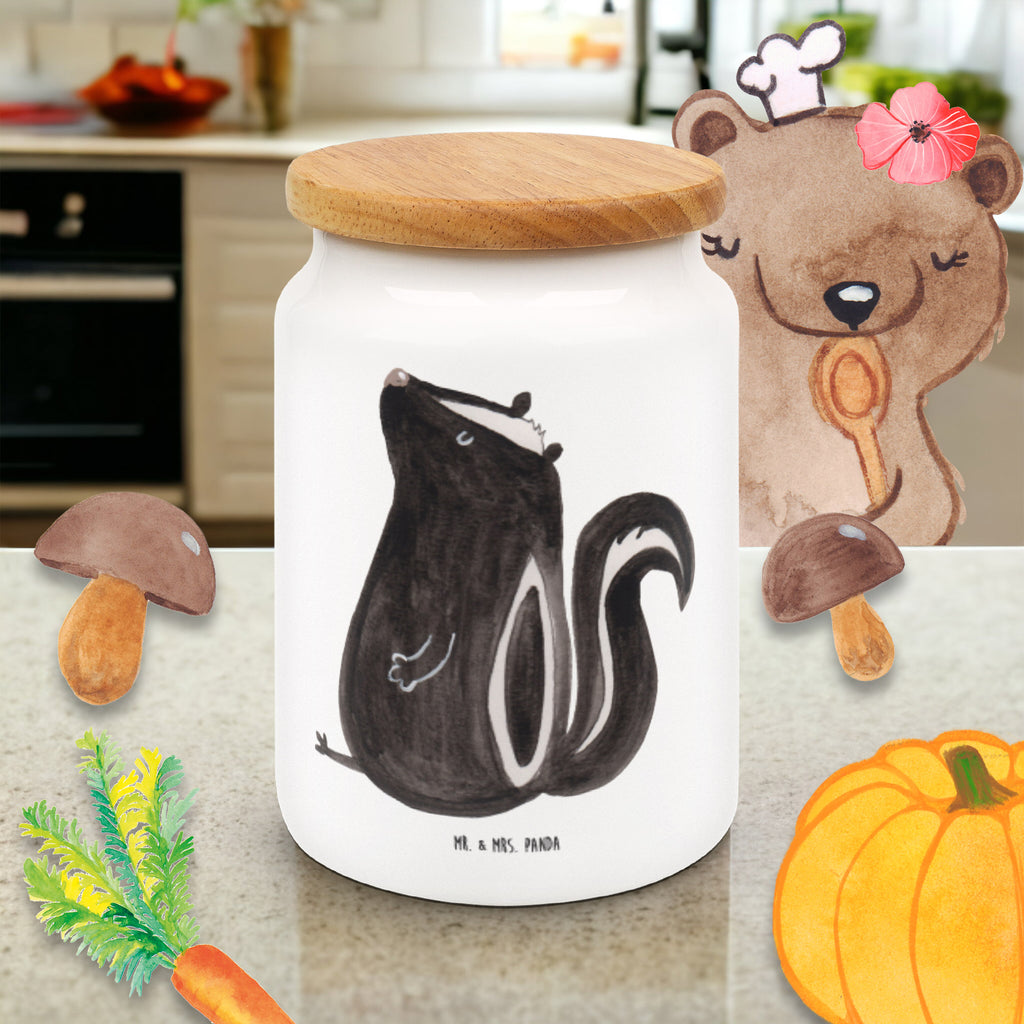 Storage jar skunk Sit kitchen canister, ceramic jar, treat jar, pantry storage, snack jar, airtight container, food storage container, canister, kitchen storage solutions, bulk food storage, cookie jar, storage jar, preservative jar, Skunk, law, wild animal, slogan, office, predator, know-it-all, stinker, skunk, stinky