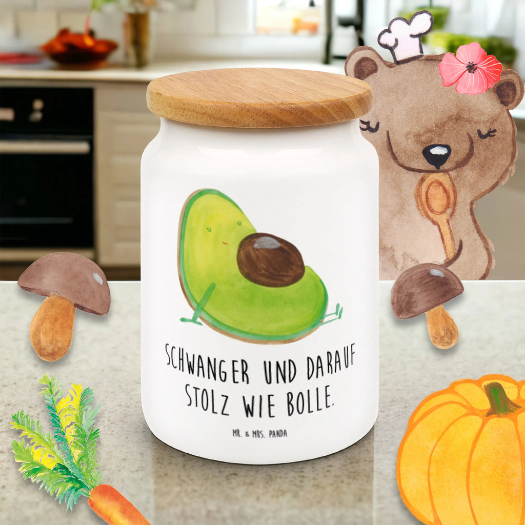 Storage jar avocado pregnancy cookie jar, treat jar, airtight container, kitchen storage solutions, canister, preservative jar, ceramic jar, kitchen canister, pantry storage, food storage container, storage jar, bulk food storage, snack jar, avocado, vegetables, baby shower, pregnancy, pregnant, Avocado