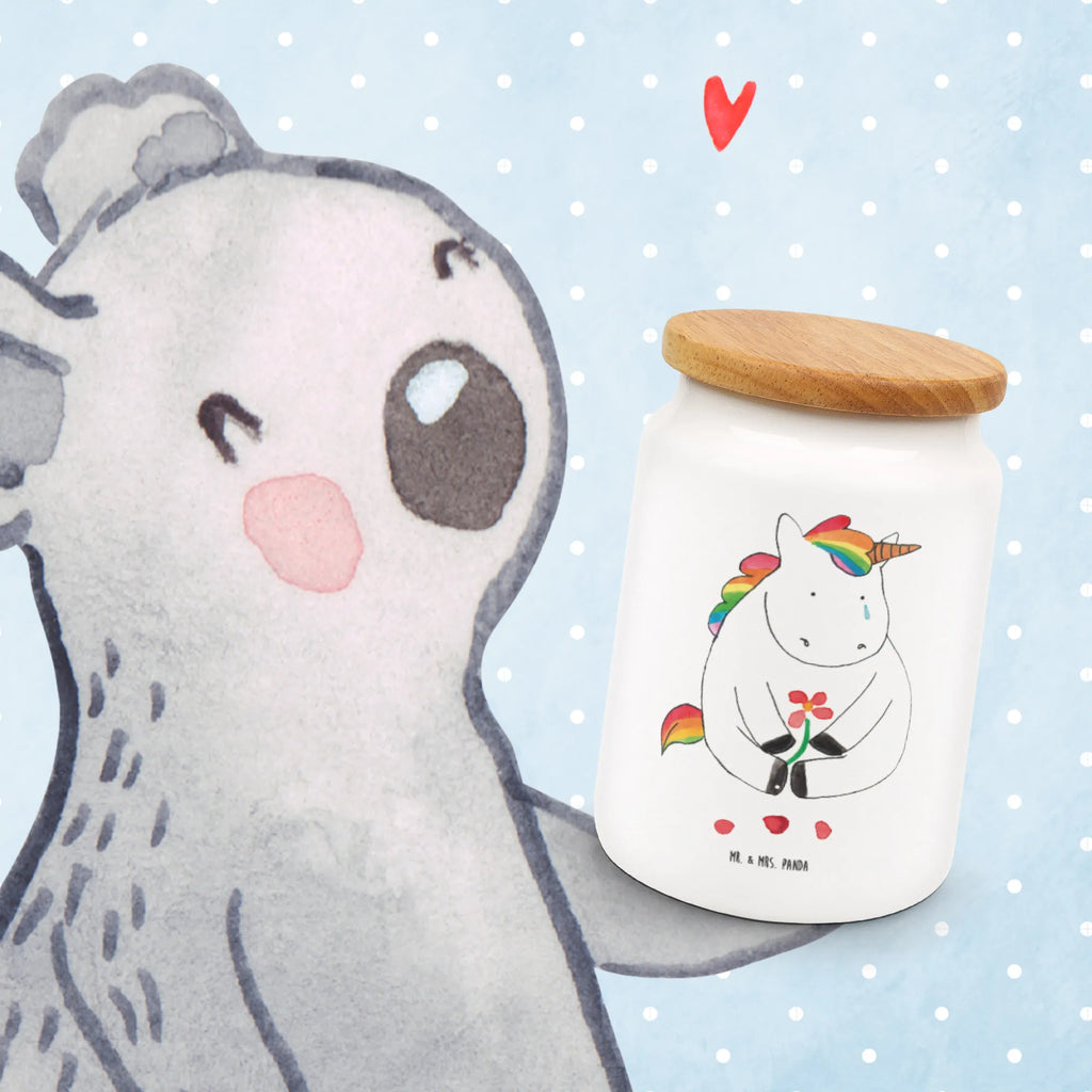 Storage jar unicorn Sad canister, kitchen storage solutions, kitchen canister, pantry storage, food storage container, treat jar, ceramic jar, preservative jar, snack jar, airtight container, cookie jar, storage jar, bulk food storage, unicorn, unicorns, friends, glitter, consoling, grief, Friendship, greeting card, love, Unicorn, flower
