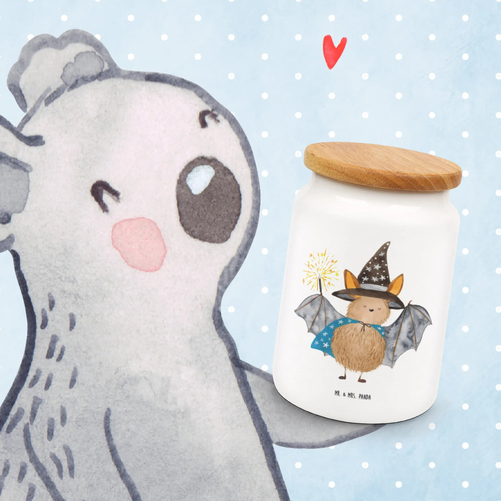 Storage jar bat wizard snack jar, bulk food storage, preservative jar, storage jar, canister, airtight container, food storage container, ceramic jar, pantry storage, kitchen storage solutions, treat jar, cookie jar, kitchen canister, small animals, cute, funny, cute animal motives, hand drawn, small world, funny sayings, good mood, happy, gifts, gift ideas, special gifts, animal lover, card, magicians, sorcerers, get in, bats, Bats, women