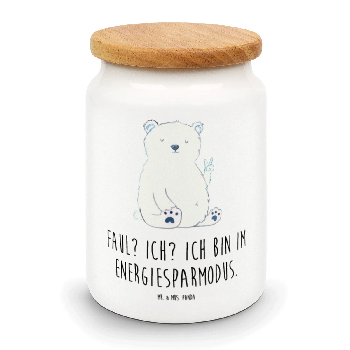 Storage jar Icebear Lazy Snackdose, Dose, gebäckdose, Aromadose, zuckerdose, behälter, Biskuitdose, tee behälter, Vorratsbehälter, keramikdose, vorratsbox, Lebensmittelbehälter, aufbewahrungsbehälter, salzdose, Vorratsdose, bonbondose, Keksdose, vorratsgefäß, Aufbewahrungsdose, Kaffeedose, Frischhaltedose, leckerlidose, müslidose, Teedose, Teddy, Bär, Teddybär, Entspannen, Arbeitsplatz, Arbeit, Nordpol, Bürojob, Faul, Eisbär, Homeoffice, Relaxen, Büro