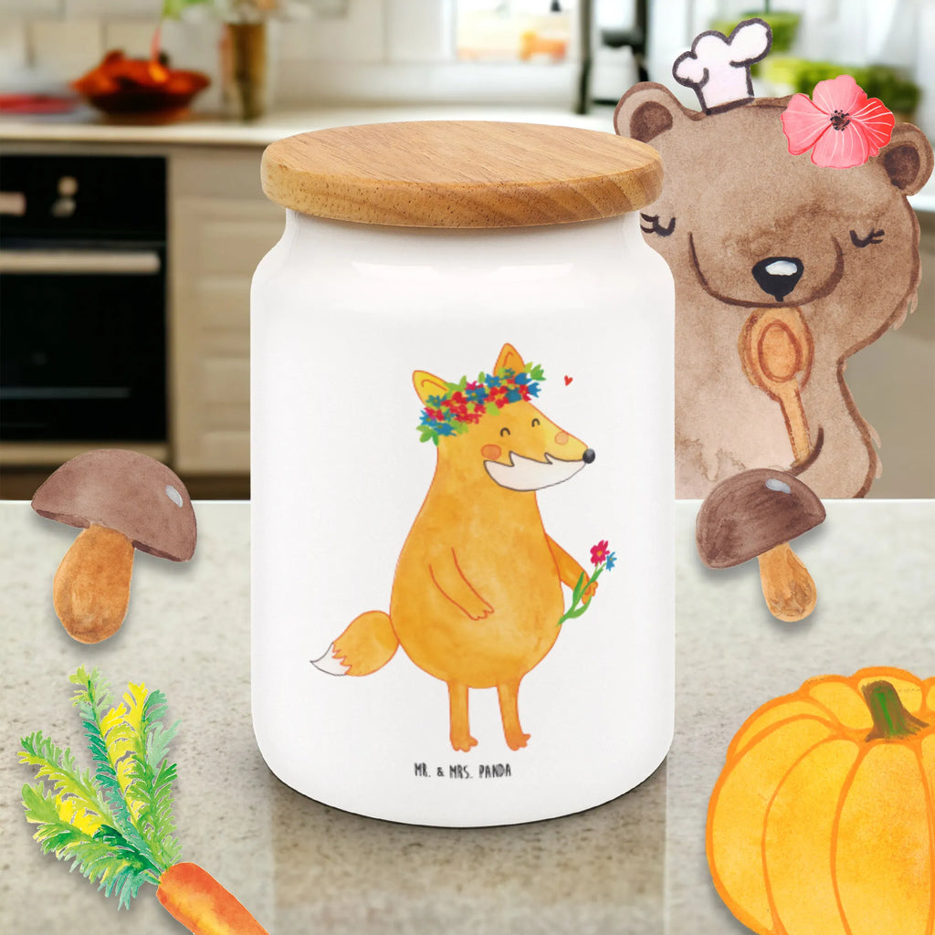 Storage jar Fox Flower treat jar, food storage container, bulk food storage, preservative jar, airtight container, snack jar, canister, kitchen canister, ceramic jar, pantry storage, storage jar, cookie jar, kitchen storage solutions, fox, foxes, forest wildlife, clever as a fox, animal lover, joy, proof of love, me, girlfriends, flower, motivation, girlfriend, fox girl, flower girl, love, flowers, self-love