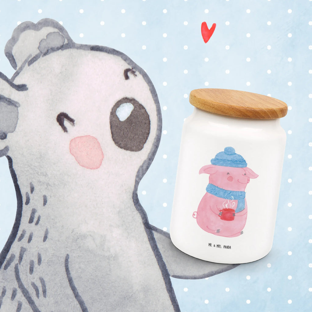 Storage jar piggy Mulled wine snack jar, kitchen canister, kitchen storage solutions, bulk food storage, cookie jar, storage jar, preservative jar, canister, food storage container, pantry storage, airtight container, ceramic jar, treat jar, Winter, Christmas, Christmas time, snow, Christmas market, drunk, saying, mulled wine