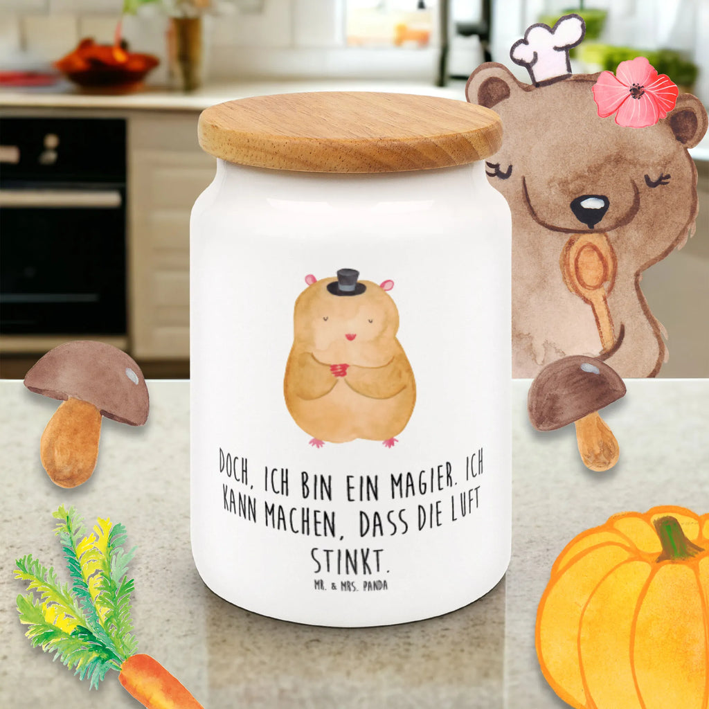 Storage jar hamster cap bulk food storage, airtight container, snack jar, food storage container, canister, pantry storage, cookie jar, storage jar, kitchen storage solutions, treat jar, ceramic jar, kitchen canister, preservative jar, small animals, cute, funny, cute animal motives, hand drawn, small world, funny sayings, good mood, happy, gifts, gift ideas, special gifts, animal lover, card, Houdini, Hamster, magician, wizard, hat, dwarf hamster, top hat
