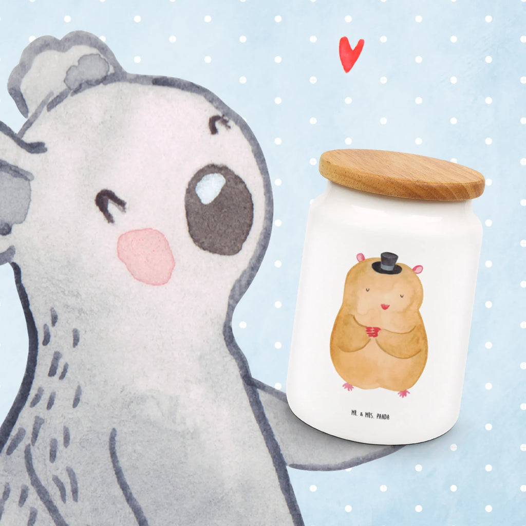 Storage jar hamster cap bulk food storage, airtight container, snack jar, food storage container, canister, pantry storage, cookie jar, storage jar, kitchen storage solutions, treat jar, ceramic jar, kitchen canister, preservative jar, small animals, cute, funny, cute animal motives, hand drawn, small world, funny sayings, good mood, happy, gifts, gift ideas, special gifts, animal lover, card, Houdini, Hamster, magician, wizard, hat, dwarf hamster, top hat