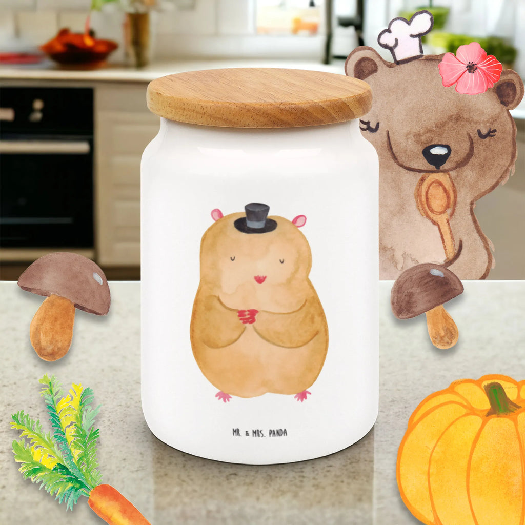 Storage jar hamster cap bulk food storage, airtight container, snack jar, food storage container, canister, pantry storage, cookie jar, storage jar, kitchen storage solutions, treat jar, ceramic jar, kitchen canister, preservative jar, small animals, cute, funny, cute animal motives, hand drawn, small world, funny sayings, good mood, happy, gifts, gift ideas, special gifts, animal lover, card, Houdini, Hamster, magician, wizard, hat, dwarf hamster, top hat