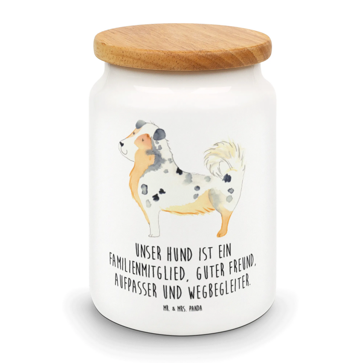 Storage jar Dog Australia Shepherd zuckerdose, Vorratsbehälter, Aufbewahrungsdose, müslidose, Snackdose, Lebensmittelbehälter, Biskuitdose, Teedose, leckerlidose, gebäckdose, salzdose, Dose, Vorratsdose, Keksdose, aufbewahrungsbehälter, Kaffeedose, Aromadose, Frischhaltedose, vorratsgefäß, vorratsbox, bonbondose, behälter, tee behälter, keramikdose, Hund, Hunderasse, Hundebesitzer, Hundemotiv, Haustier, Tierliebhaber, Sprüche, Hundeliebe, Australien Shepherd, Spruch, Shepherd, Familienhund