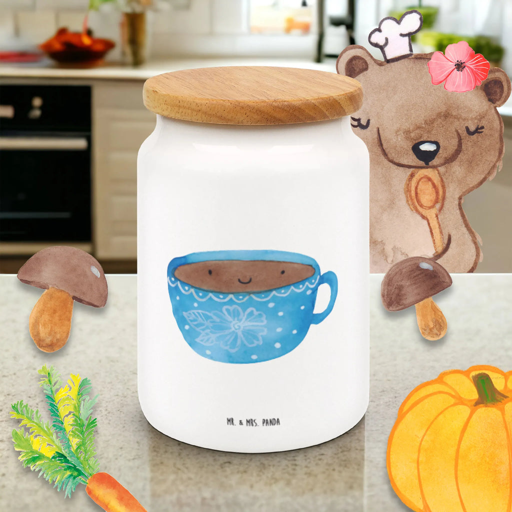 Storage jar Coffee Cup treat jar, ceramic jar, cookie jar, food storage container, kitchen storage solutions, kitchen canister, preservative jar, canister, airtight container, bulk food storage, pantry storage, storage jar, snack jar, small animals, cute, funny, cute animal motives, hand drawn, small world, funny sayings, good mood, happy, gifts, gift ideas, special gifts, animal lover, card, happiness, cup, taste, love, Coffee, pleasure