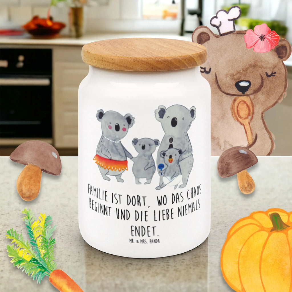 Storage jar Koala Family kitchen canister, storage jar, kitchen storage solutions, treat jar, bulk food storage, canister, food storage container, airtight container, preservative jar, ceramic jar, cookie jar, pantry storage, snack jar, Family, Father's Day, Mother's Day, brother, sister, Mom, Dad, children, family life, family, dad, koalas, Koala, mom, siblings