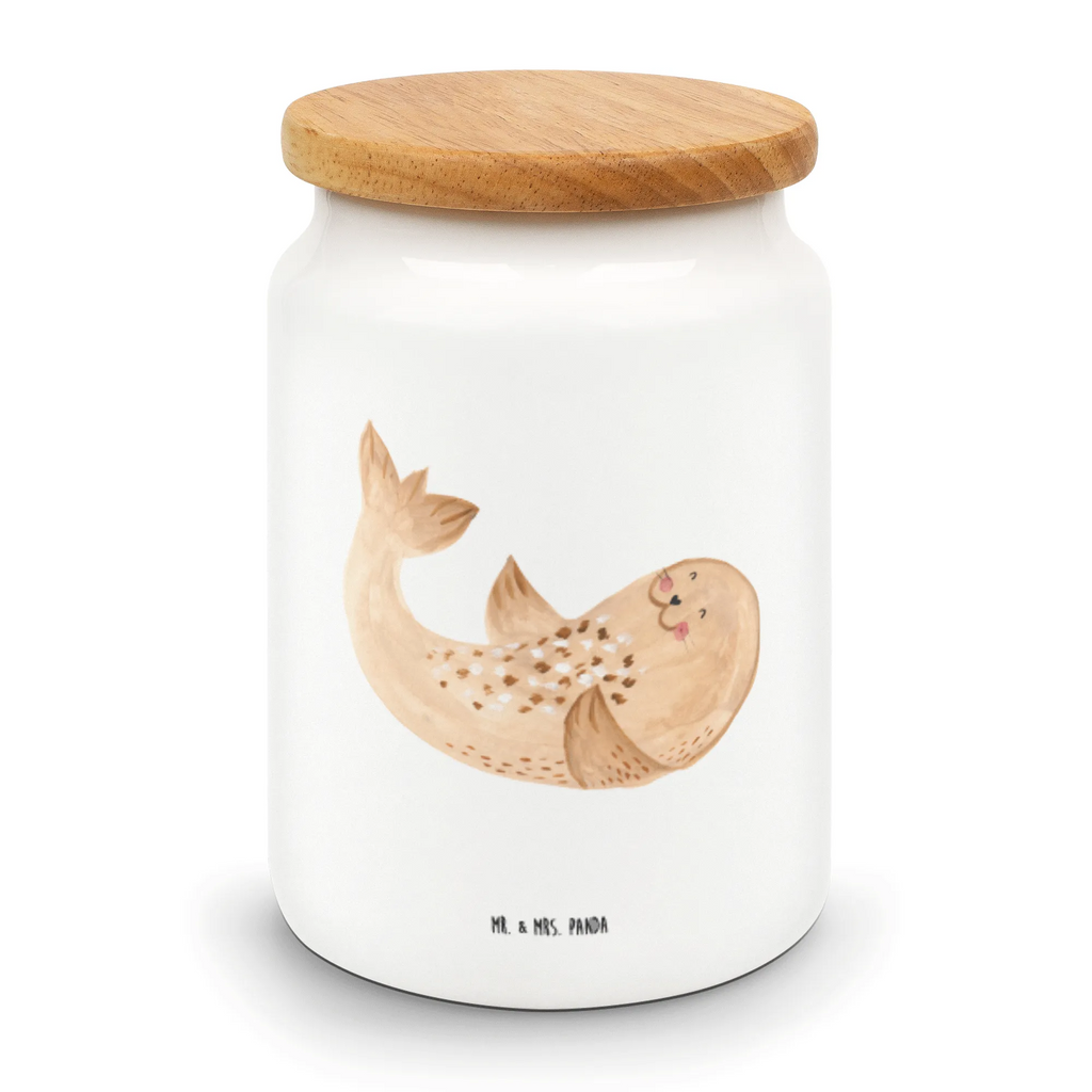 Storage jar seal Lay treat jar, pantry storage, kitchen canister, airtight container, ceramic jar, preservative jar, canister, storage jar, bulk food storage, cookie jar, food storage container, kitchen storage solutions, snack jar, small animals, cute, funny, cute animal motives, hand drawn, small world, funny sayings, good mood, happy, gifts, gift ideas, special gifts, animal lover, card, sea animal, seal, Baltic Sea, Seal, joy, seals, beach, laughter, North Sea