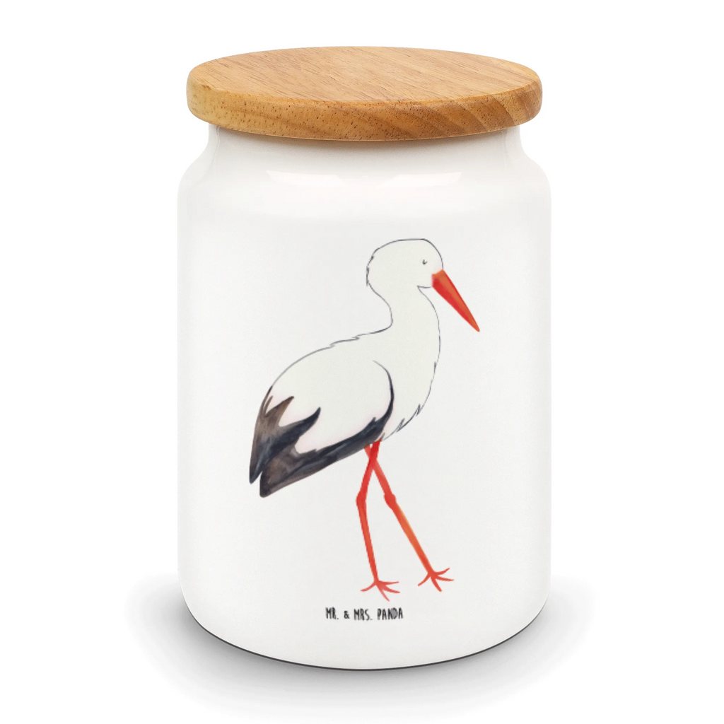 Storage jar Stork kitchen storage solutions, pantry storage, food storage container, preservative jar, airtight container, canister, cookie jar, snack jar, ceramic jar, kitchen canister, storage jar, treat jar, bulk food storage, small animals, cute, funny, cute animal motives, hand drawn, small world, funny sayings, good mood, happy, gifts, gift ideas, special gifts, animal lover, card, birth, mothers, baby bump, mother, pregnant, stork, becoming a mother, pregnancy, baby